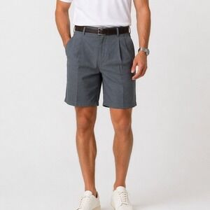 NWT Arnold Palmer‎ Sportsman Microfiber Golf Shorts 40 Pleated Gray Micro Check